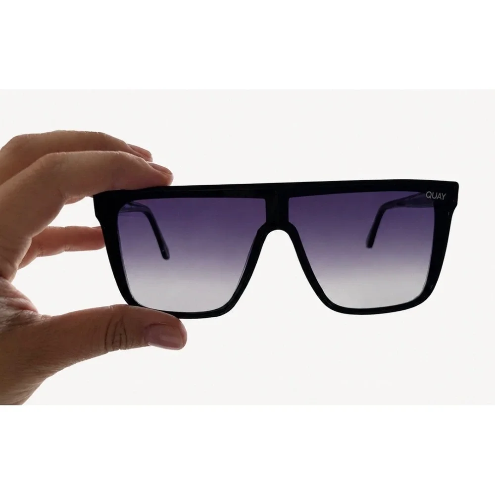 Quay Nightfall Polarized Shield Sunglasses Black Oversized summer  141 1212
